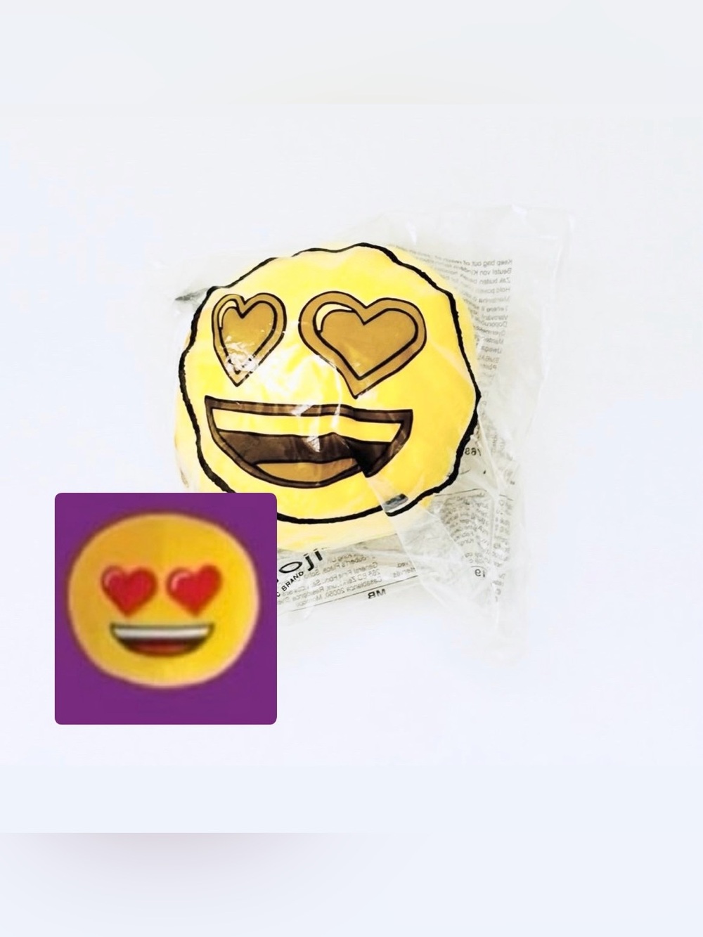 ⭐️5 For 25⭐️ Emoji Plush Heart Eyes 2019 Emoji Burger King Toy